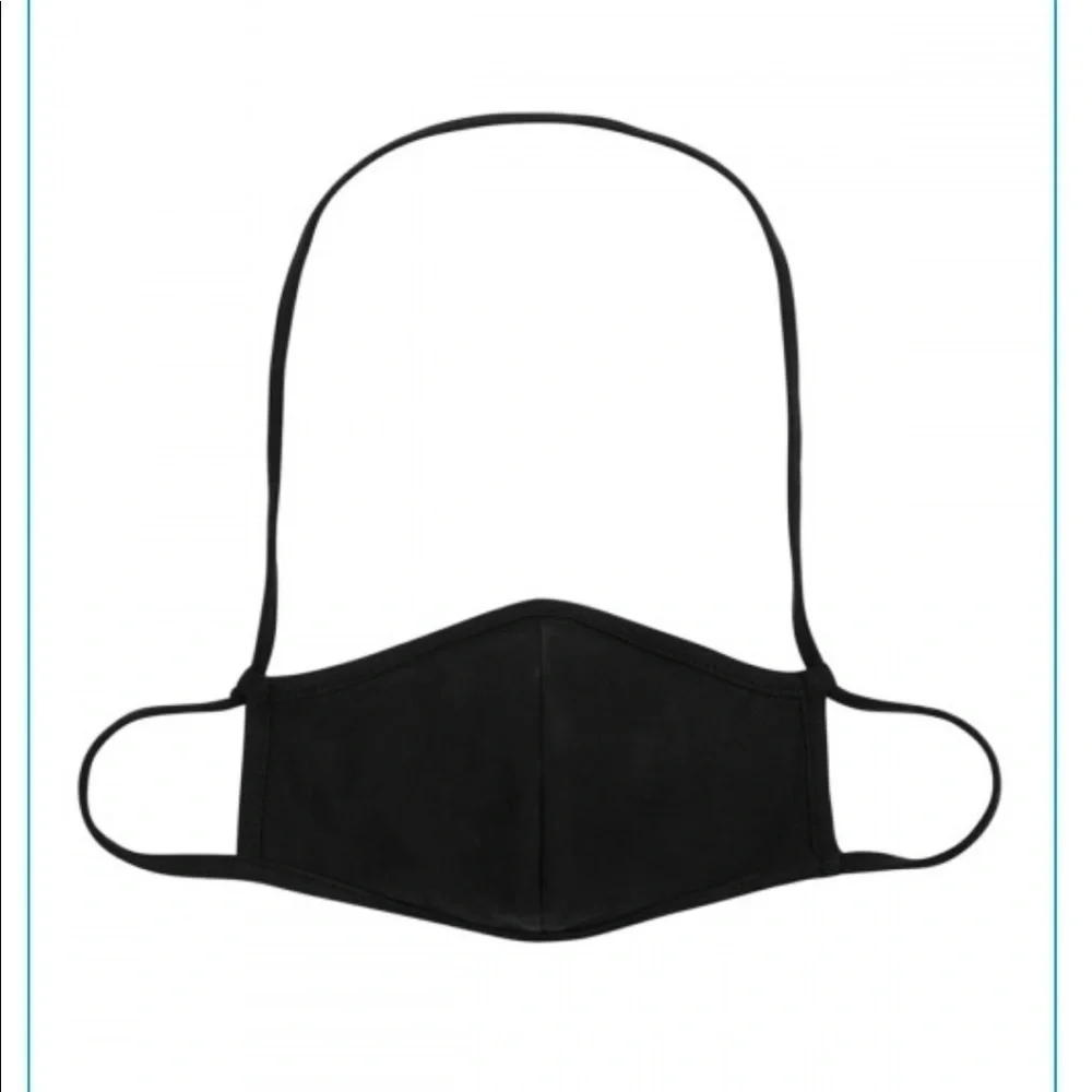 Kids black face mask with neck strap, adjustable